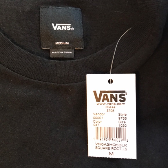 NWT Vans Long Sleeve T-Shirt Square Root LS Men's - Picture 7 of 8